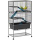 image 1 of PawHut 5 Levels Rolling Small Animal Cage with Non Slip Cloth Covered Ramps
