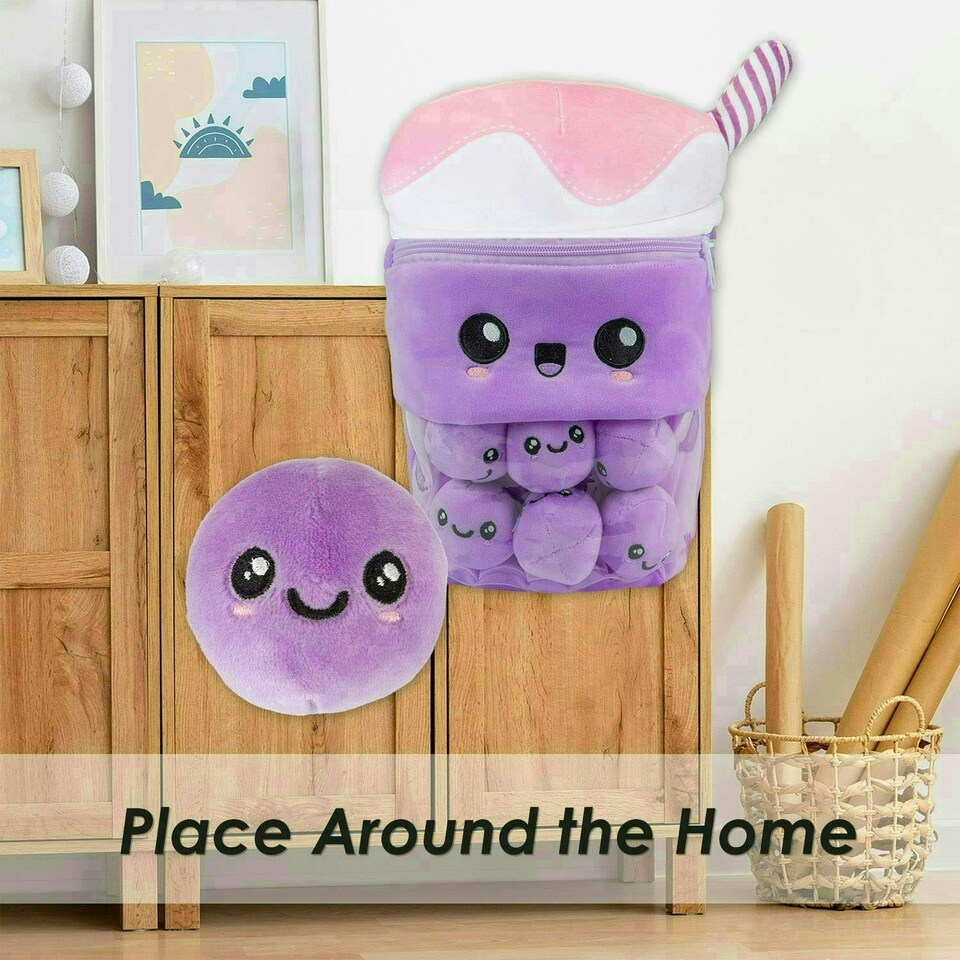 image 1 of Boba Tea Soft Toy Cute Plushie Huggable Cuddly Stuffed Toy Gift 35cm Lilac