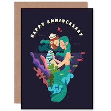 Sailor Mermaid Nautical Love Anniversary Card