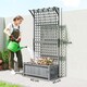 image 7 of Outsunny Wood Planter with Trellis for Climbing Plants Planter Box Dark Grey | Grey