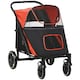 image 1 of PawHut Foldable Dog Carriage w/ Universal Wheels, Shock Absorber, Red