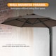 image 8 of Outsunny 2.5m Wall Mounted Parasol, Hand to Push Outdoor Patio Umbrella with 180 Degree Rotatable Canopy for Porch, Deck, Garden, 250 cm, Khaki