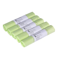 The Caddy Company 5 Litre Tie Handle Compostable Food Waste Bin Bags - 5 Rolls