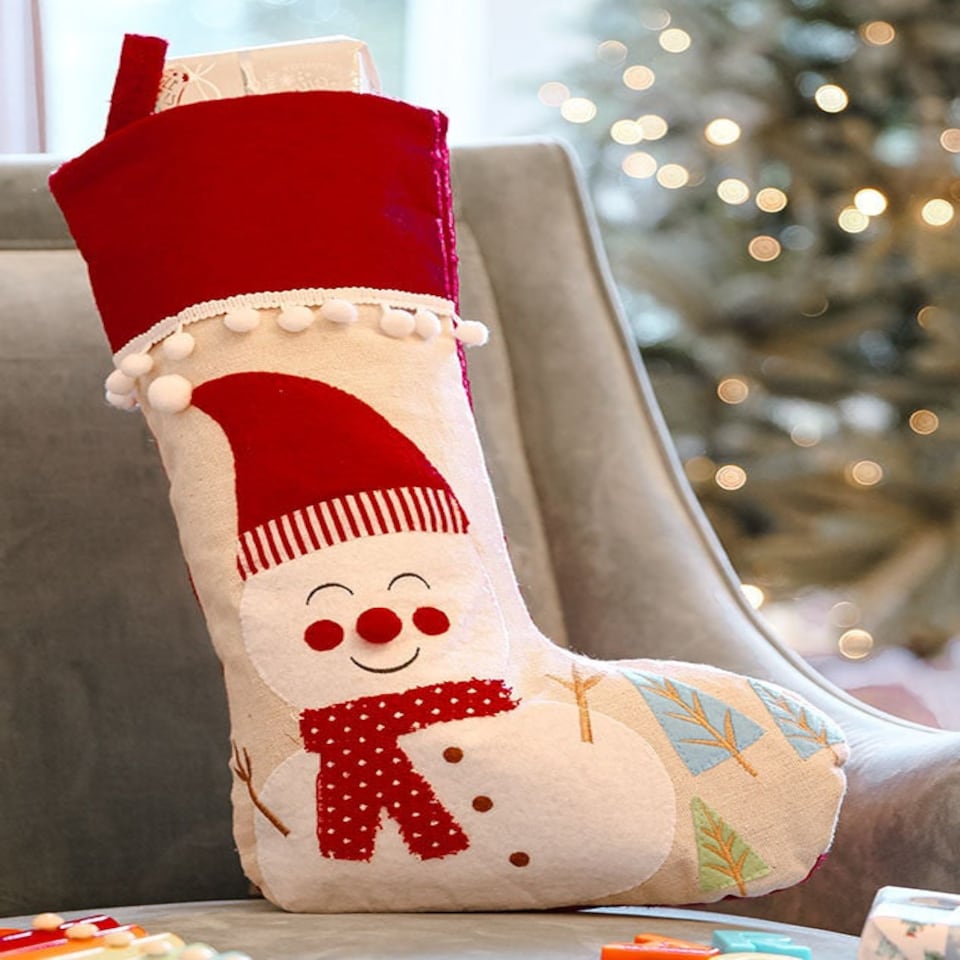 image 1 of Snowman Pom Pom Stocking