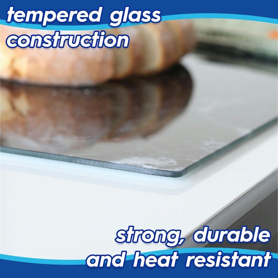 image 1 of Harbour Housewares Rectangle Glass Chopping Board - 30cm x 20cm - Black Marble - Cutting Board Worktop Saver Worksurface Protector Glass Chopping Board Black
