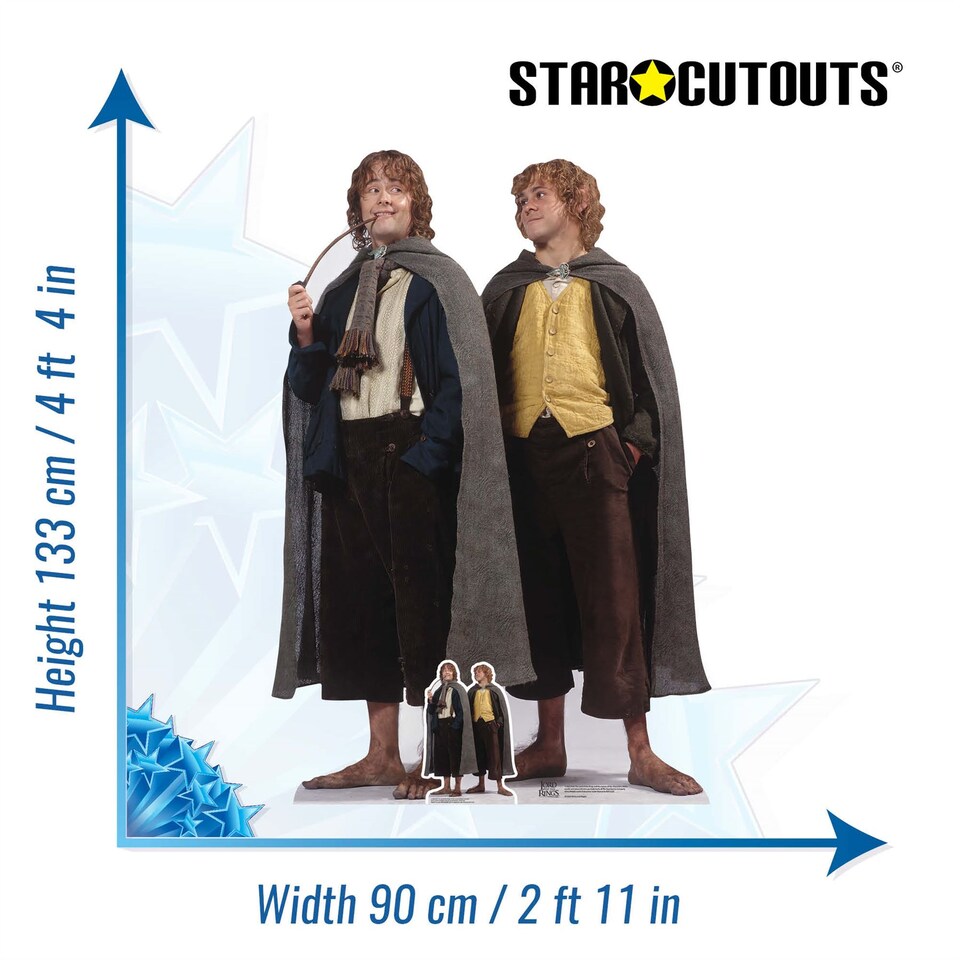 image 1 of Merry and Pippin Double Lord of the Rings Lifesize Cardboard Cutout 133cm