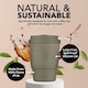 image 4 of Ecoffee Cup 12oz 350ml Reusable Eco-Friendly, Plant Based Coffee Cup with Silicone Lid & Sleeve, Molto Grigio | Grey | Molto Grigio