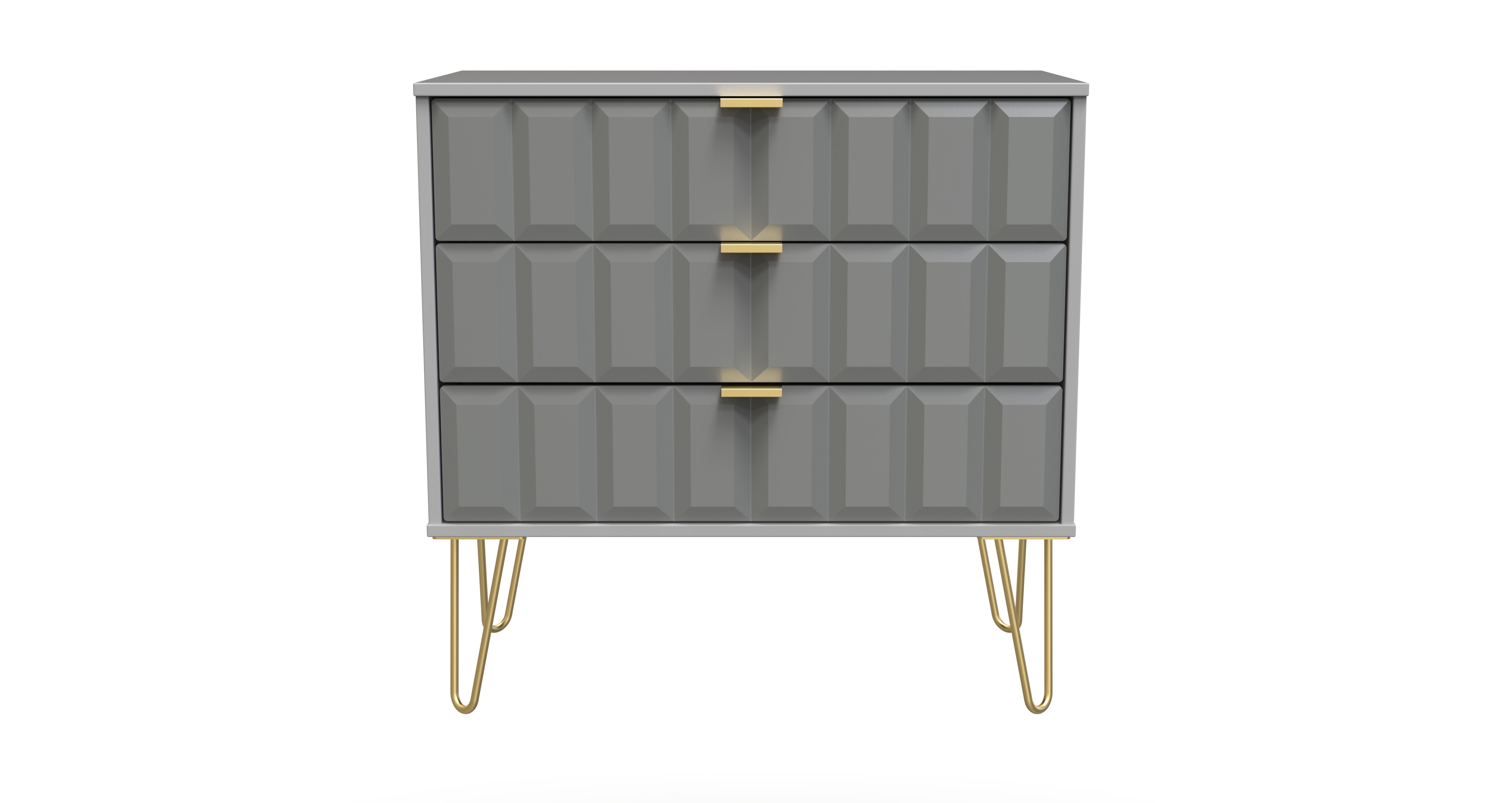 Metro 3 Drawer Chest in Shadow Matt & Grey