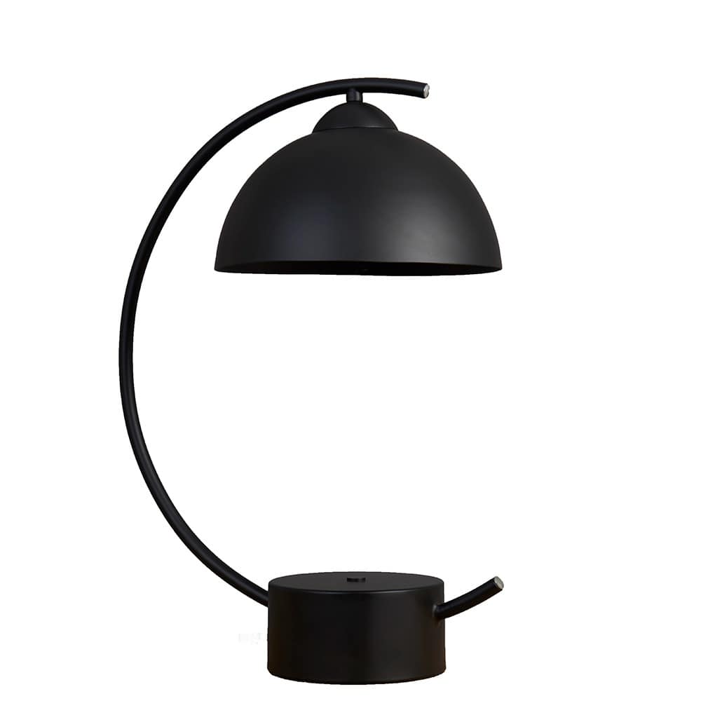 ValueLights Lua Matte Black Crescent Frame Dome Table Lamp