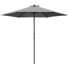 Outsunny 2.8m Garden Parasol Umbrella, Round Outdoor Market Table Umbrella Sun Shade Canopy, Dark Grey