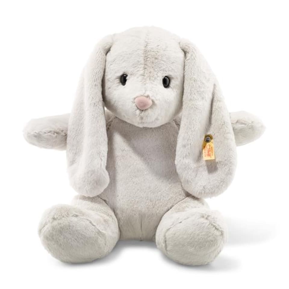 image 1 of Steiff Hoppie Rabbit Soft Toy, Light Grey | Grey | Grey