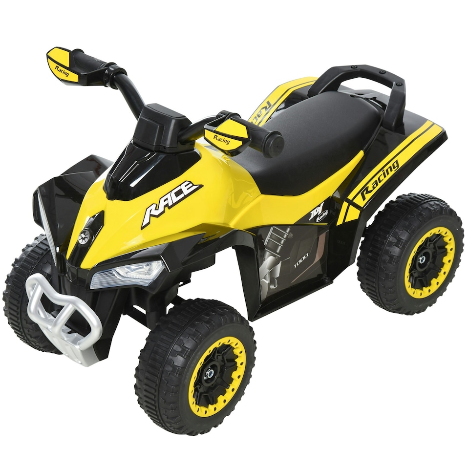 image 1 of HOMCOM No Power Quad Toddler Ride on Car Foot-to-Floor Sliding Yellow