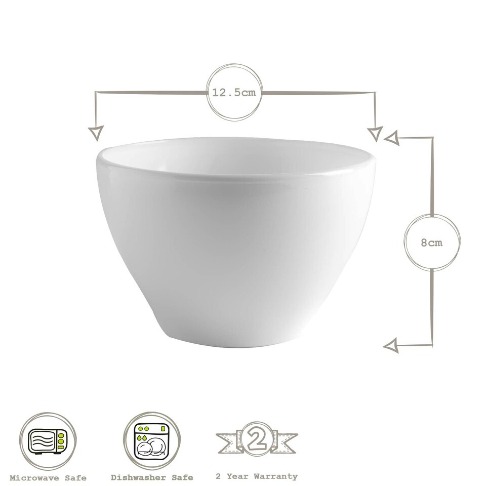 image 1 of Bormioli Rocco Toledo Glass Cereal Bowls - 12cm - White - Pack of 4 White