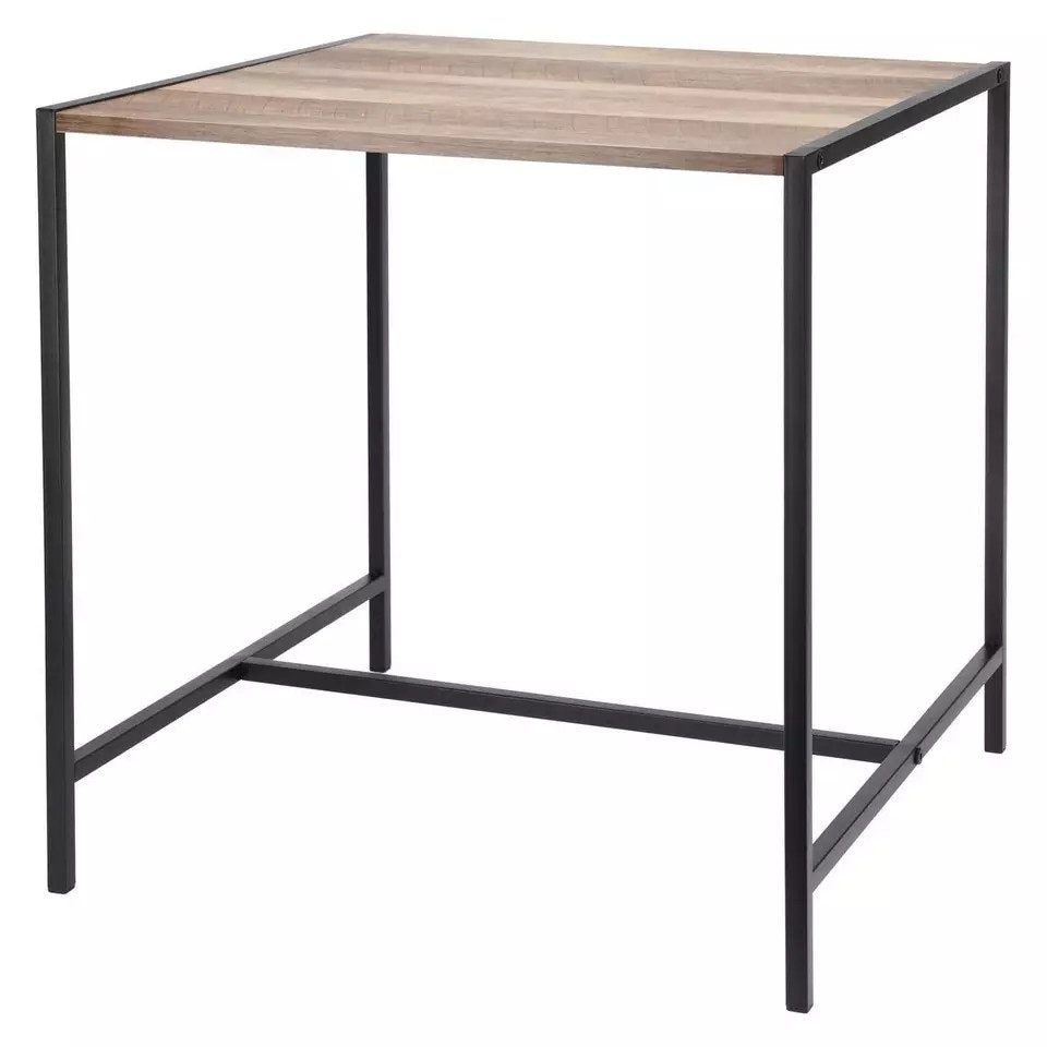 image 1 of Large Wood & Metal Side Table - 49.5 x 49.5 x 49 cm N/A | 0