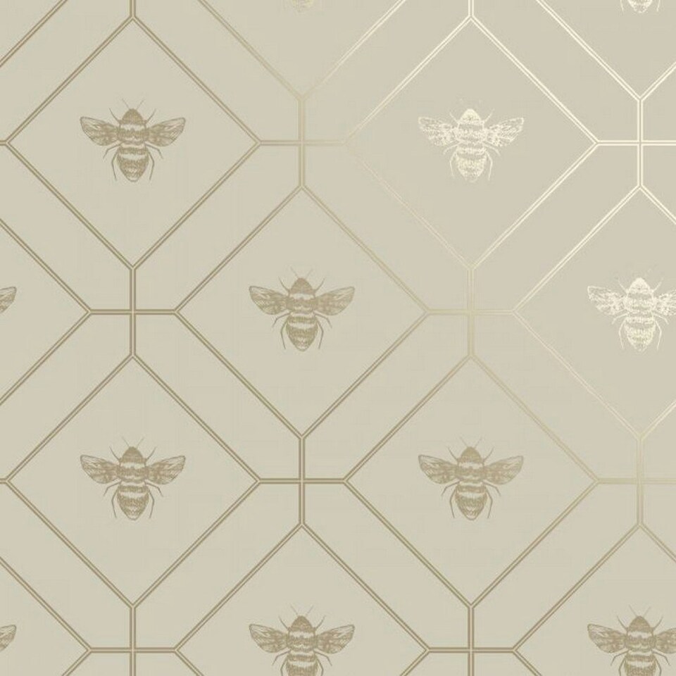 image 1 of Holden Décor Bee Wallpaper - Taupe - One Size Brown