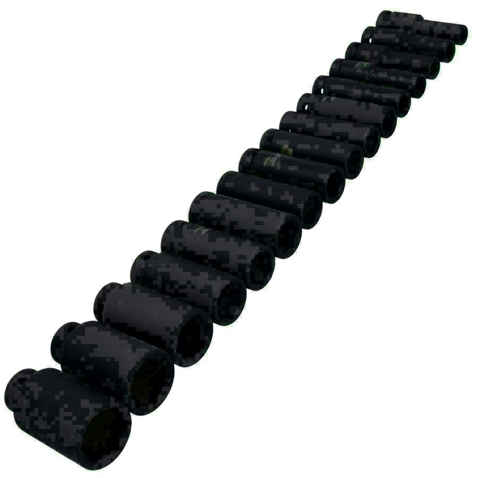 image 1 of 1/2in Drive Metric Deep Impact Impacted Sockets 6 Sided 10mm - 32mm 16pc