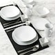 image 2 of 42pc White Porcelain Square Dinner Set