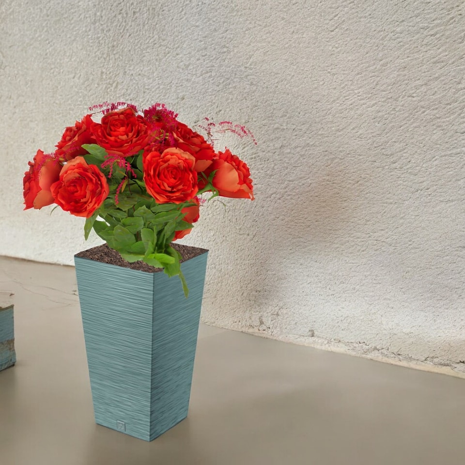 image 1 of FURU Square Tall Planters with Inserts - 45x24x24 cm | Grey | 1