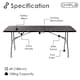 image 2 of Oypla 6ft Folding Rattan Trestle Table Heavy Duty Catering Garden Party 1.8m Black