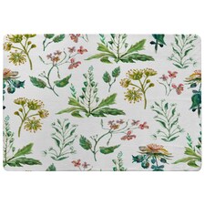 Watercolour Leaves & Flowers (Rug) Green | Medium: 80x150cm