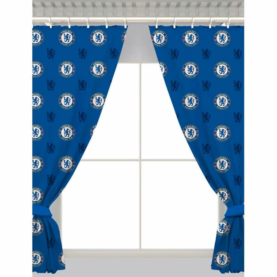 Chelsea FC Repeat Crest Curtains 72" Blue