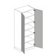 image 4 of Classic Square Panel White Double Wardrobe with Shelves White