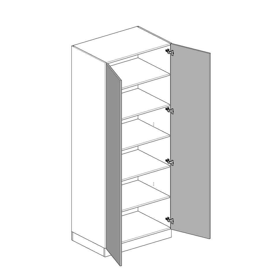 image 1 of Classic Square Panel White Double Wardrobe with Shelves White