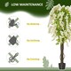 image 4 of HOMCOM Artificial Realistic White Wisteria Tree Faux Plant for Indoor Décor