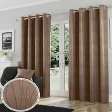 Goodwood Bronze Curtains 46 x 54 inch (117 x 137 cm) Room Darkening Eyelet Thermal Noise Reducing Curtains for Bedroom and Living Room