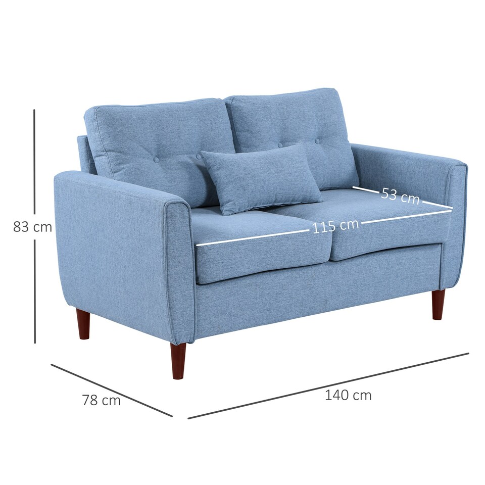 image 1 of HOMCOM Modern Chic Loveseat w/ Armrest Spring Padding for Home Office