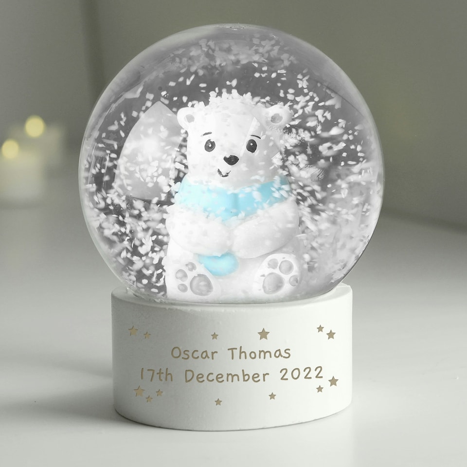 image 1 of Personalised Polar Bear Snow Globe