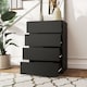 image 7 of HOMCOM Chest of Drawers, 4 Drawers Storage Cabinet Floor Tower Cupboard for Bedroom Living Room, Black