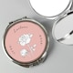 image 7 of Personalised Birth Flower Round Compact Mirror Silver
