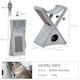 image 4 of PawHut Two Tier Plush Folding Cat Tree Tower with Scratching Post Grey