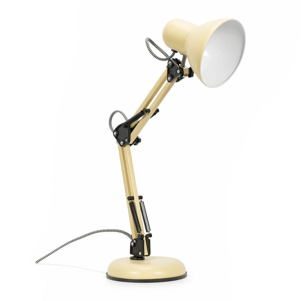 image 1 of ValueLights Frankie Yellow Adjustable Craft Reading Desk Table Lamp Task Lighting office Light - Bulb Included | Yellow