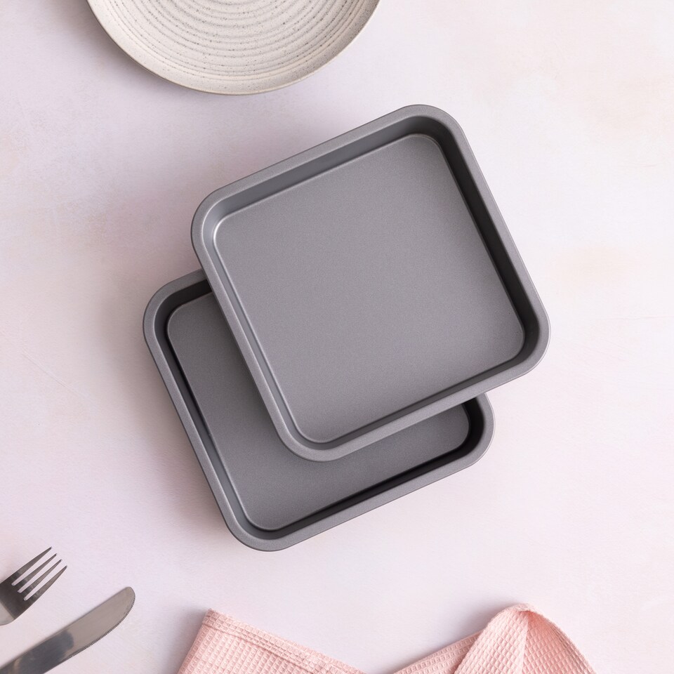 image 1 of BetterWare Essentials 2 x 18cm Non-Stick Brownie Tins