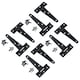 image 1 of 4in / 102mm Heavy Duty T Tee Hinges For Shed + Garden Gates Black Finish 8pc