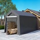 image 8 of Outsunny 2.1 x 3.6 (m) Garden Storage Tent, Portable Shed with Heavy Duty Galvanised Steel Frame, Ventilation Window, Rollup Zipper Door, for Bike, Motorbike, Garden Tools, Dark Grey | Grey | Dark Grey | 1