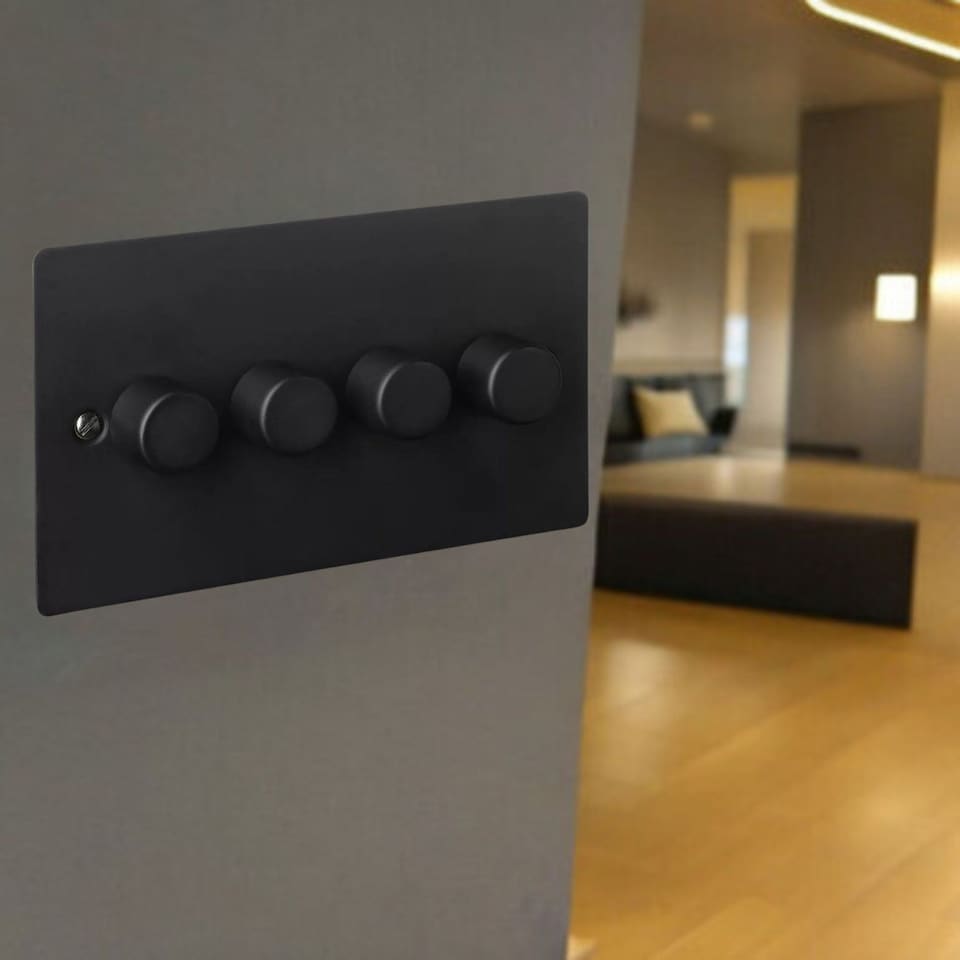 image 1 of Volex Crabtree 4-Gang Dimmer Light Switch - Flush Style