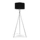 image 1 of ValueLights Camden Chrome Tripod Floor Lamp Black Shade & Bulb | Black