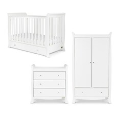 Ickle Bubba Snowdon 4 in 1 Mini 3 Piece Furniture Set and Fibre Mattress - White