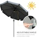 image 3 of Outsunny 2.7m Patio Umbrella Garden Parasol with Crank, Ruffles, 8 Ribs, Grey