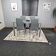 image 2 of kitchen Dining table and 4 grey leather chairs kitchen dining room furniture Grey