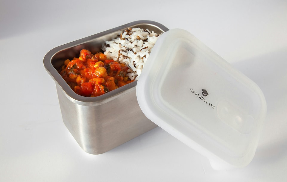 image 1 of MasterClass Food Container with Lid 1-Litre Stainless Steel Microwave Safe