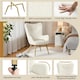 image 5 of Yaheetech Boucle Accent Chair with Wood-tone Metal Legs White | Ivory
