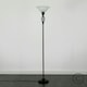 image 2 of ValueLights Traditional Style Satin Black Barley Twist Floor Lamp With Frosted Shade Black