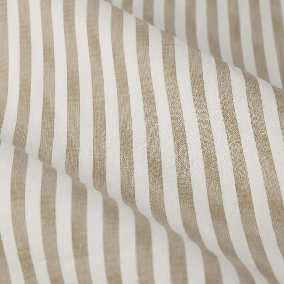 image 1 of Yard Hebden Striped Cotton Natural Pencil Pleat Curtains 229 x 183cm