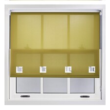 FURNISHED Daylight Roller Blinds with Large Eyelets Cut to Size Sheer Fabric | Green | Green | (W) 90cm x (L) 165cm