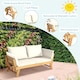 image 4 of COSTWAY Outdoor Daybed Patio Convertible Couch Sofa Bed Adjustable Armrest White