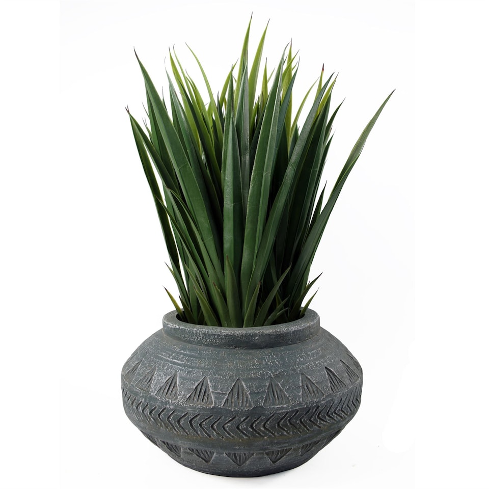image 1 of Large Planters Plant Pots Large Grey Gliese Triangle Planter 21cm x 40cm Botanik | Grey